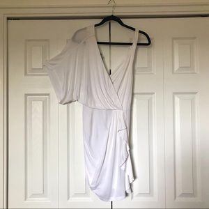 White Draped Party Dress by bebe